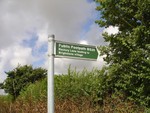 A typical public footpath sign on the Isle-of-Wight.