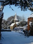 Itchingfield church in snow